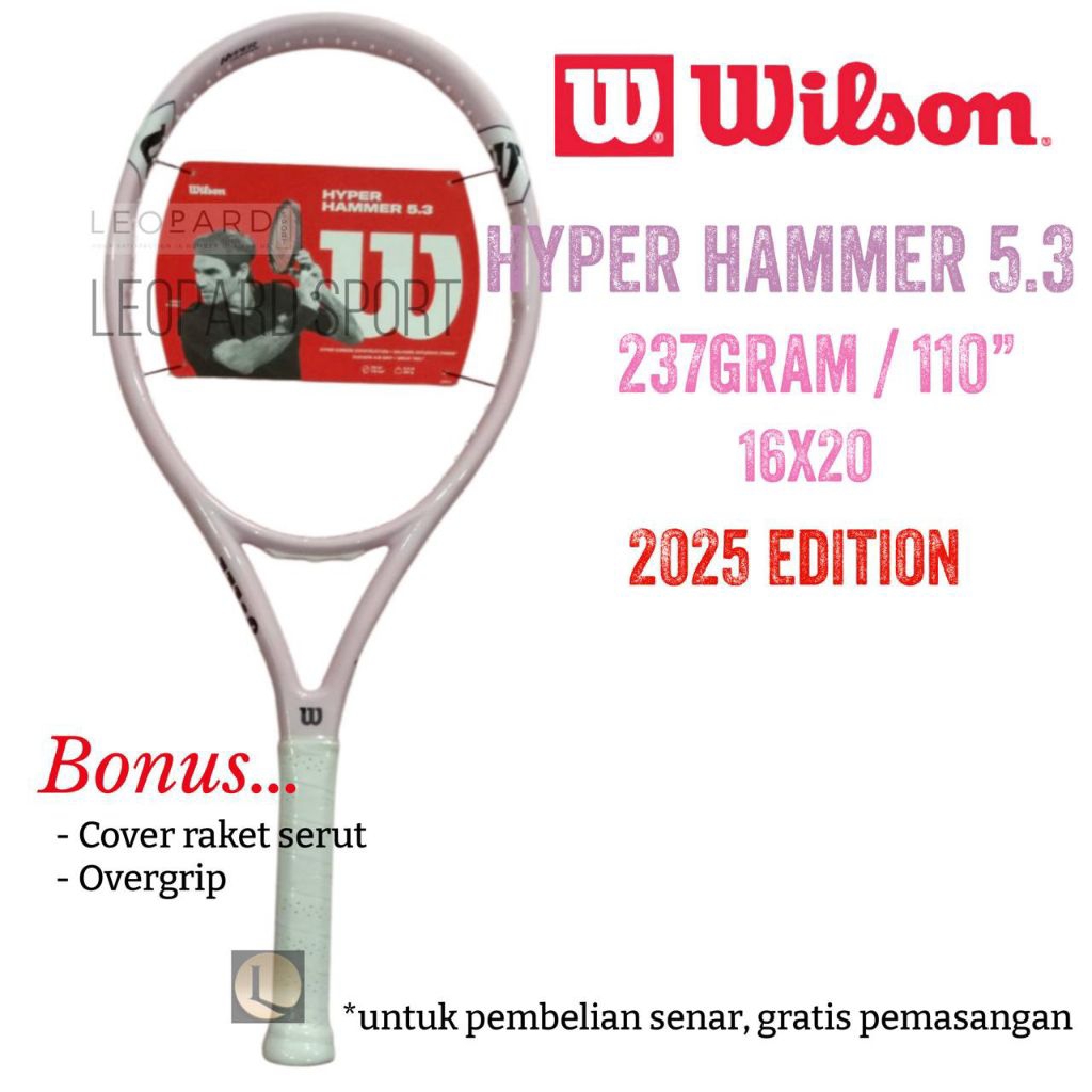 Jual Raket Tenis Wilson Hyper Hammer 5.3 237g 110 Pink White 2025 ...