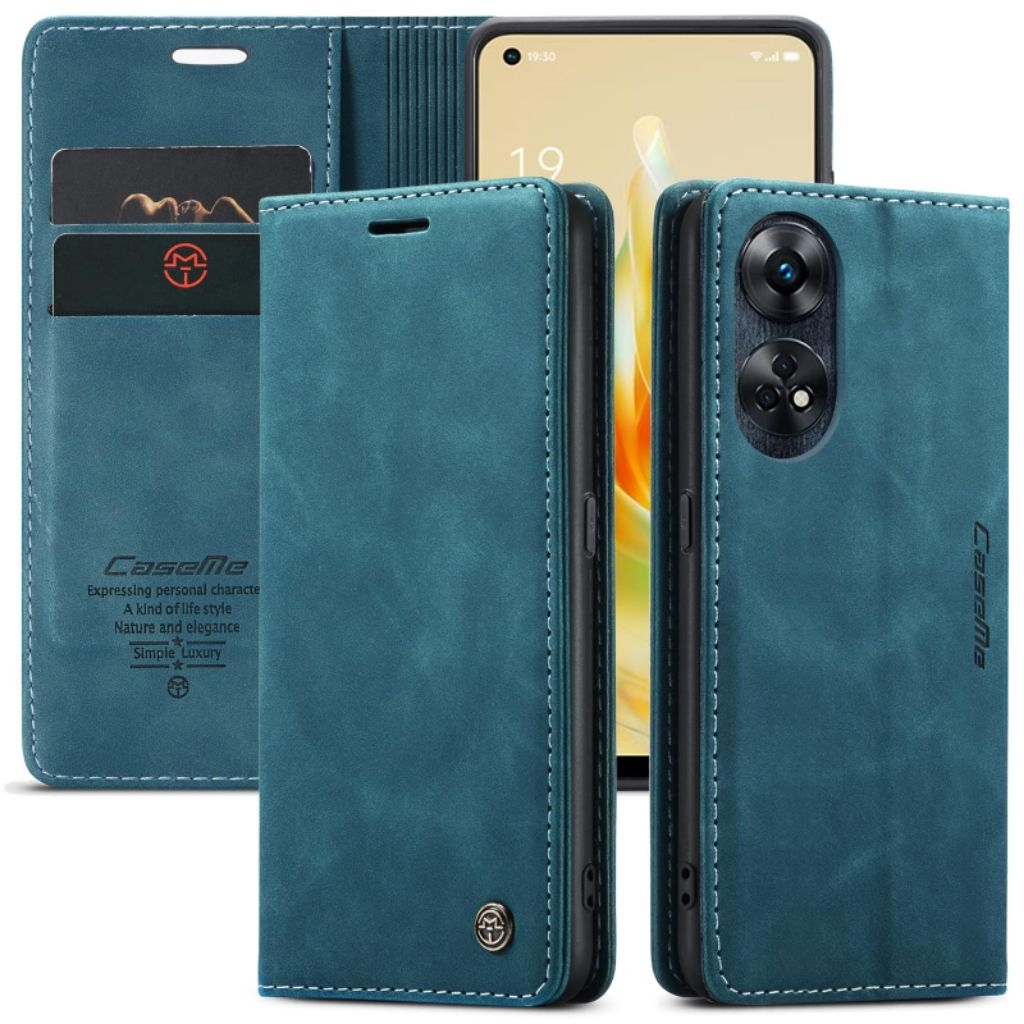 Cover Portafoglio OPPO Reno8 T 4G Blu - Design Farfalla 3D Relief