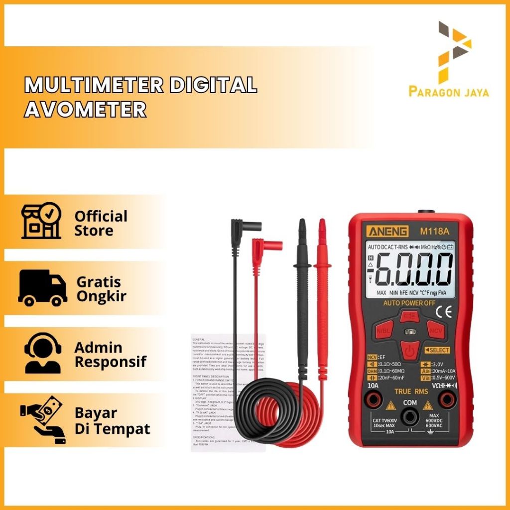 Jual Multimeter Digital Avometer Multitester NCV Original Paragon ...