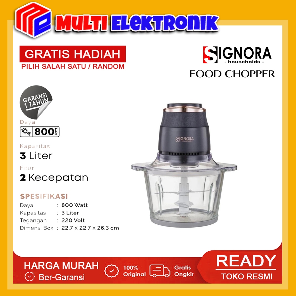 Jual Signora Food Chopper + Hadiah - Kapasitas 3 Liter | Shopee Indonesia