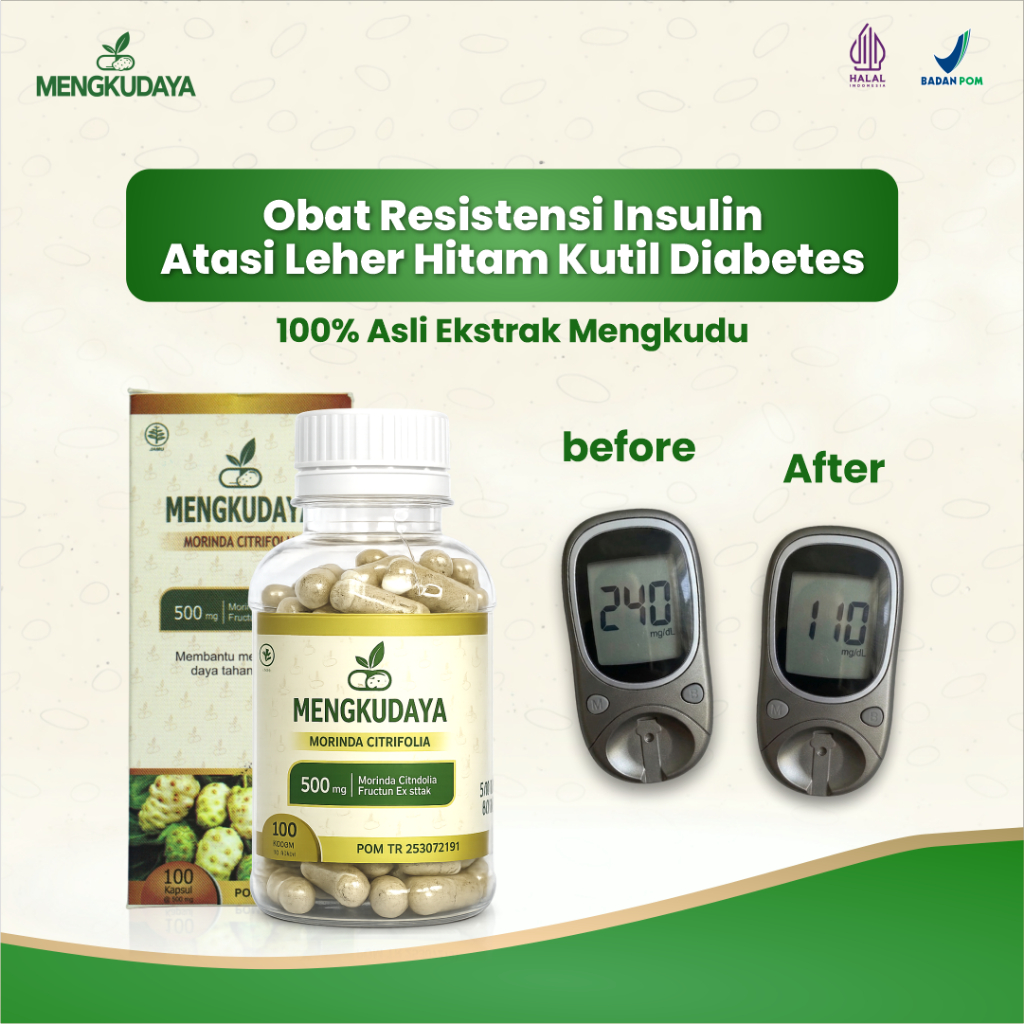 MENGKUDAYA Obat Resistensi Insulin Diabetes Atasi Leher Hitam Kutil Asli Ekstrak Mengkudu