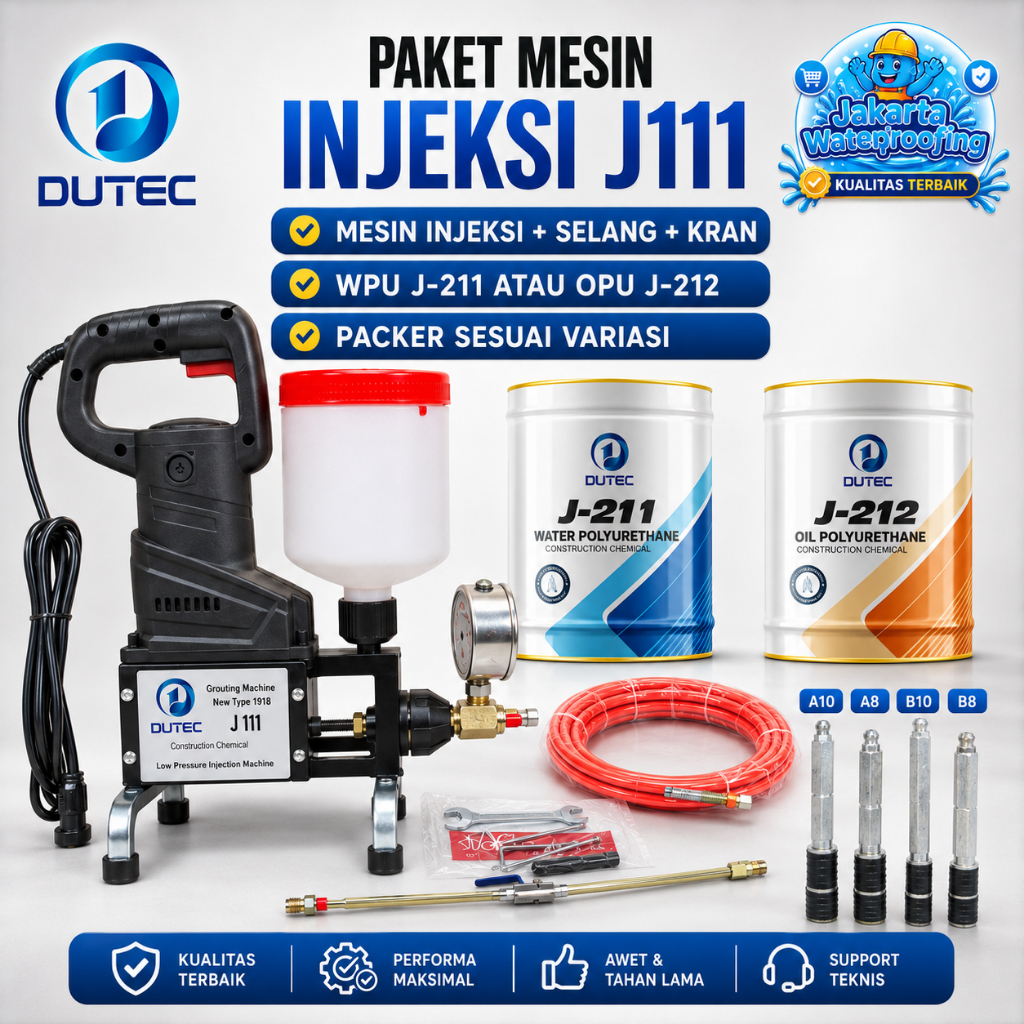 Jual Paket Mesin Injeksi Beton Bocor DUTEC J111 + Packer A8 A10 B8 B10 ...