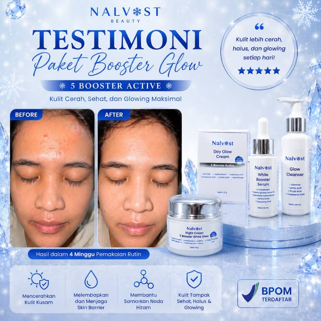 Paket Skincare Glow Booster 5X Active Brightening Serum foto 2