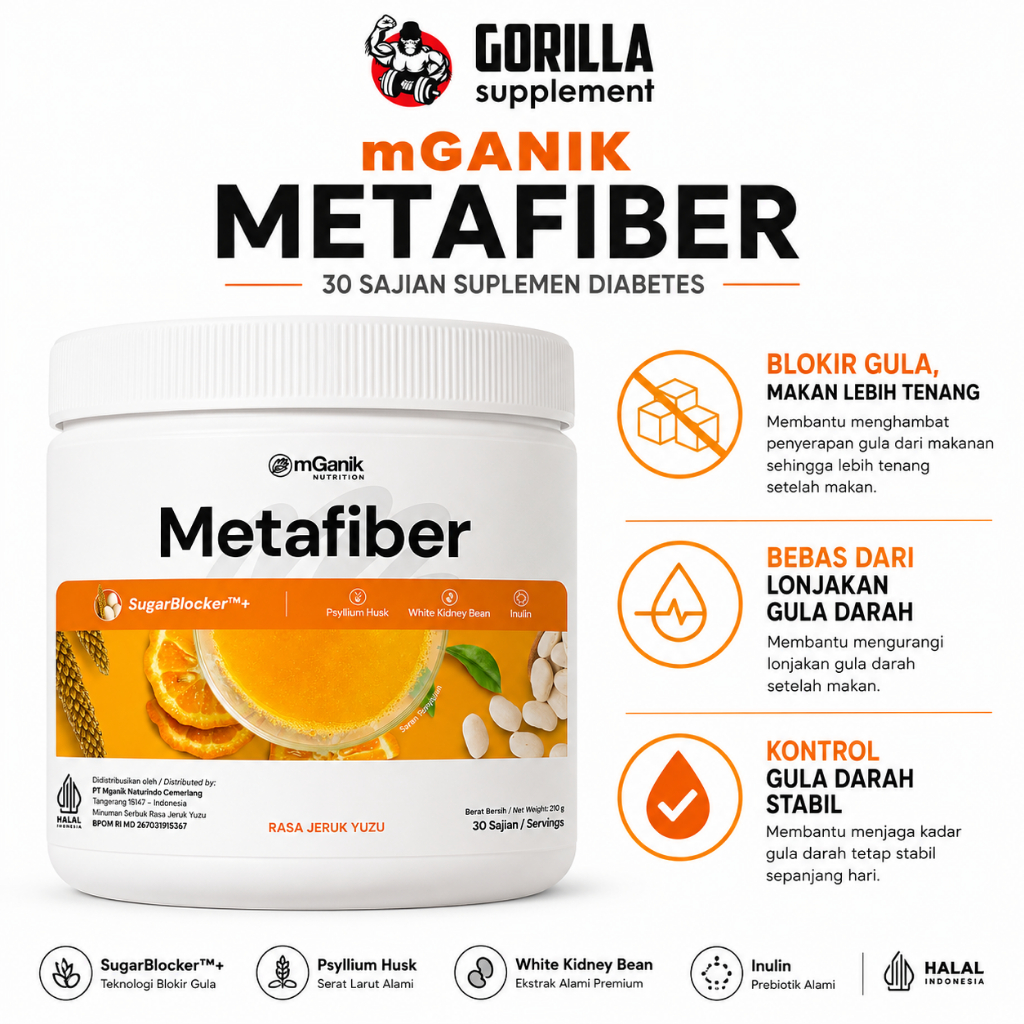 mGanik METAFIBER 210 GRAM GR  Minuman Serat Fiber Untuk Diabetes