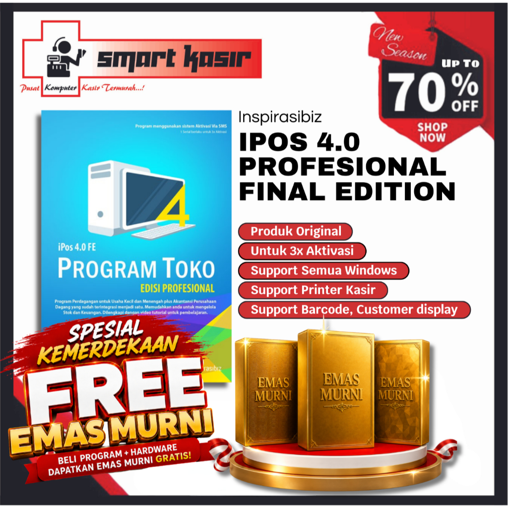Program Kasir Toko IPOS 4.0 Profesional FE | Program Kasir IPOS 4 | Program Kasir Toko Sembako | Program Toko IPOS 5 Retail | Software Kasir | INSPIRASIBIZ