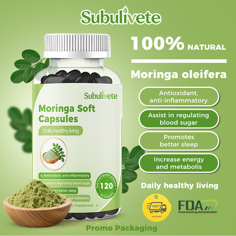 Moringa Soft Capsules Minyak Daun Moringa Kunyit Lada Hitam 120 Kapsul Lunak Untuk Orang Tua Gula Darah Tinggi Orang Diet Metabolisme Lambat Antioksidan Anti Radang Regulasi Gula Tingkatkan Energi Perbaiki Tidur