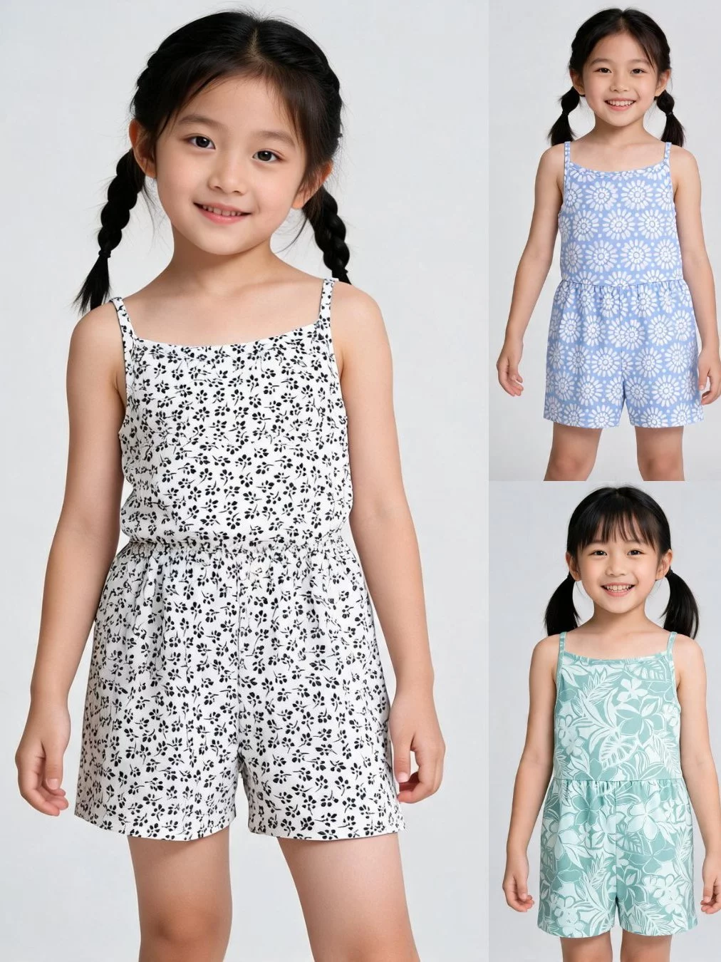 Romper Anak Bahan Katun Adem CTR Tropical Floral Tank Romper - 2716