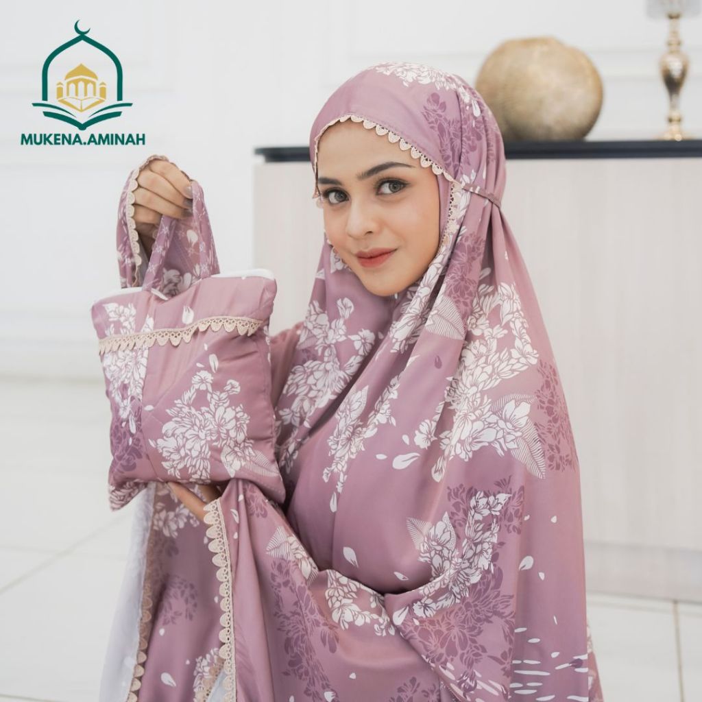 Mukena Aminah - Mukena Dewasa Silk Premium 2in1 Traveling Series Rania