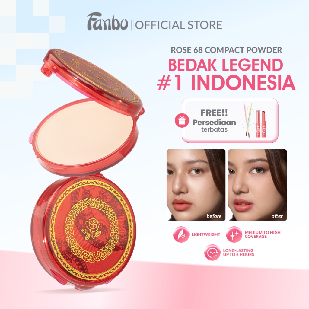 Jual Fanbo Rose 68 Pancake Compact Powder - Mengandung Zink Oxide ...