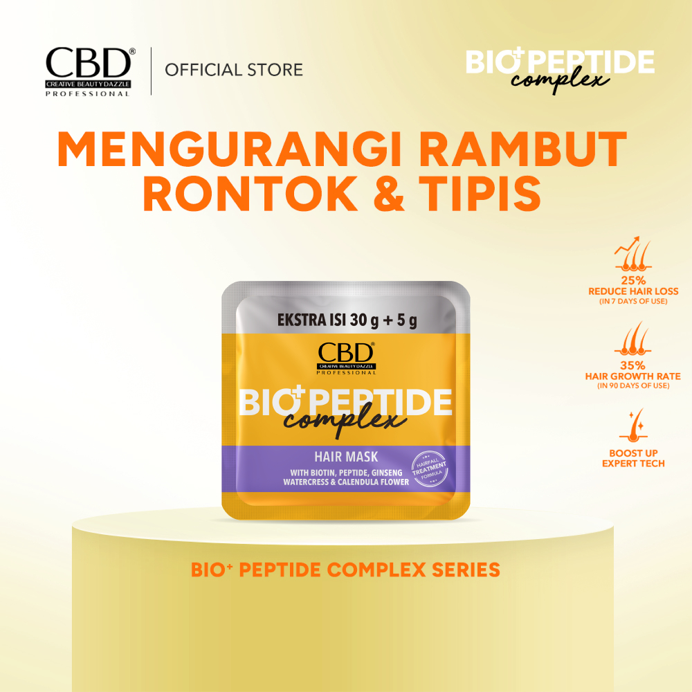 Jual CBD Bio+ Peptide Complex Hair Mask 35gr | Perawatan untuk rambut ...