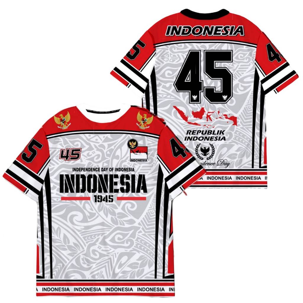 Jersey Lengan Pendek Kemerdekaan Indonesia Spesial 17 Agustus Dryfit Nyaman Full Sublimasi