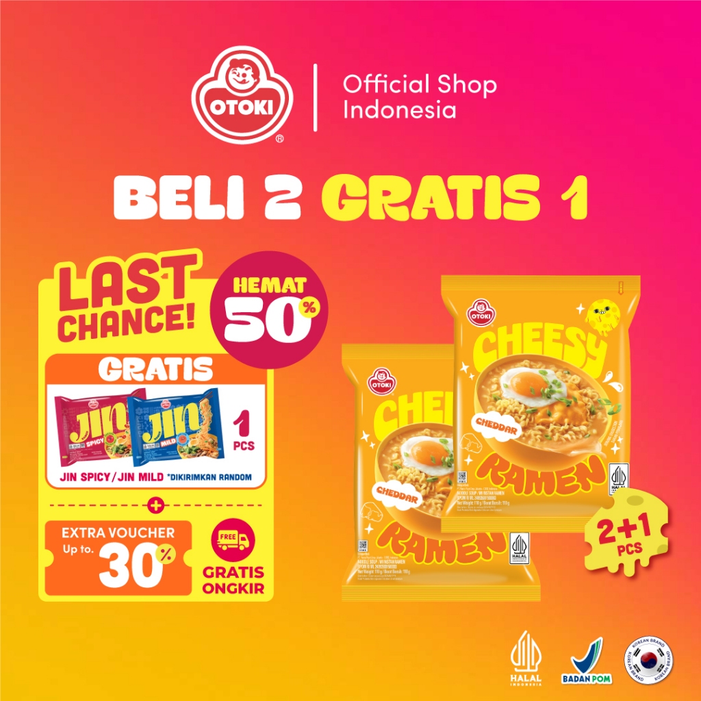 Jual OTOKI Cheesy Ramen HALAL 110g - Mie Instan Kuah Ramyeon Rasa Keju ...