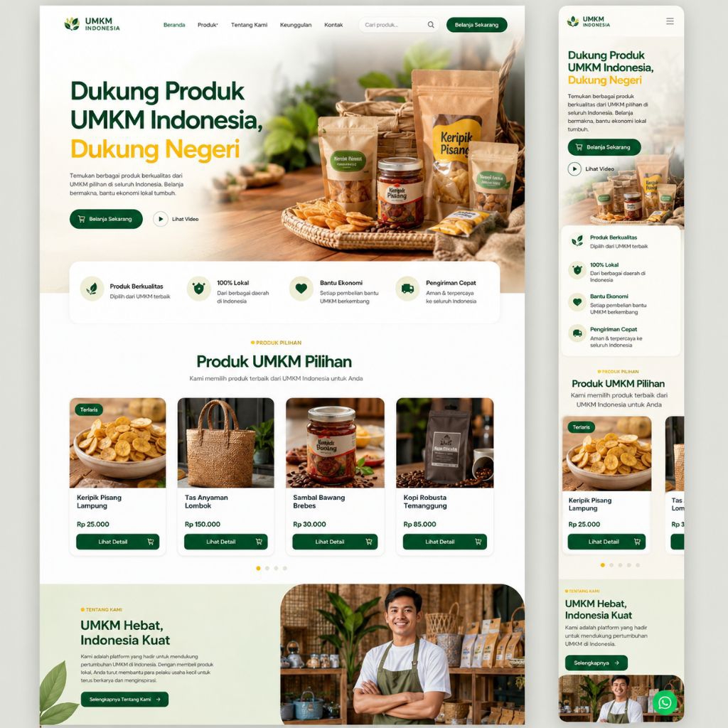 Website UMKM - Domain Hosting 1 Tahun - Optimasi Google Dasar - Web Usaha Kecil - Web Bisnis Lokal - Jasa Buat Web Toko UMKM - Jasa Pembuatan Website Usaha Mikro - Website Dagang