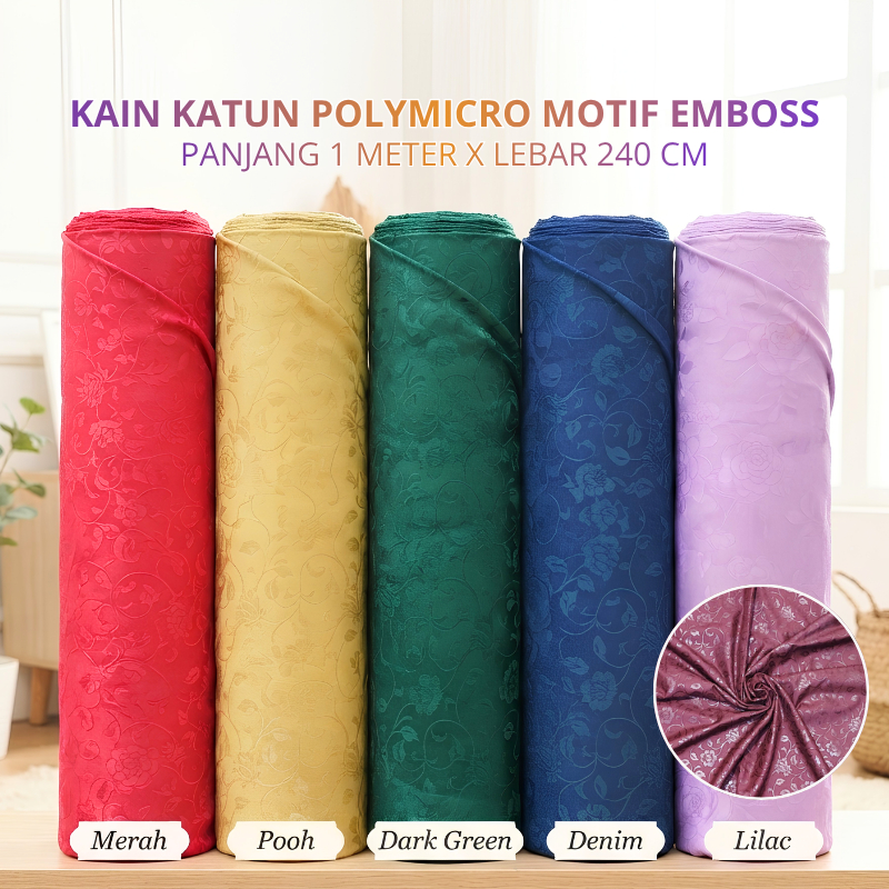 Jual Kain Polymicro/Katun Mikro EMBOSS 1meter x 2,4 meter | Shopee ...