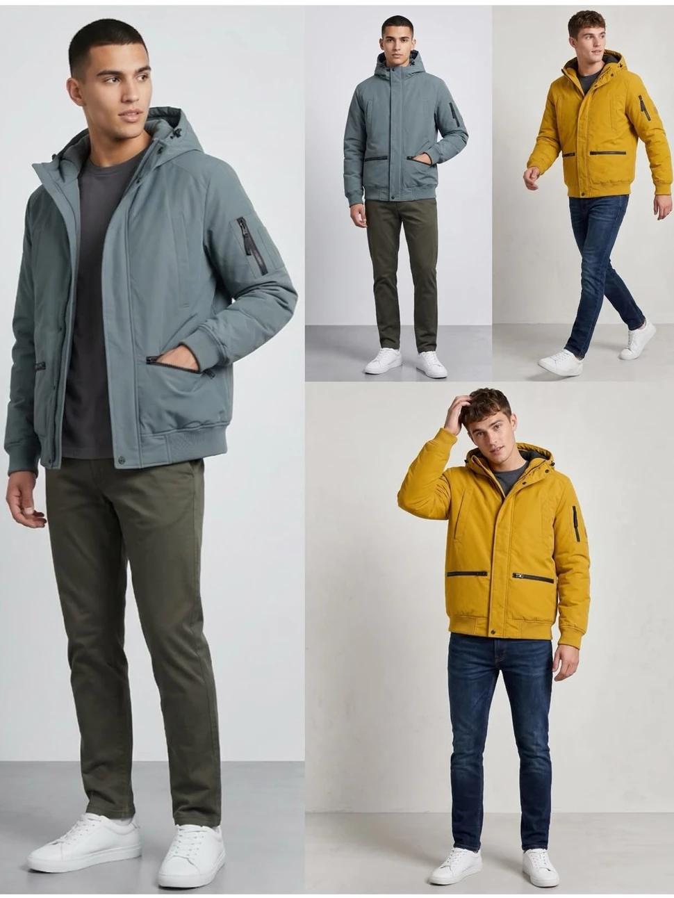 Jaket Padding Hoodie Pria SO Men's Windproof Padded Jacket - 8446