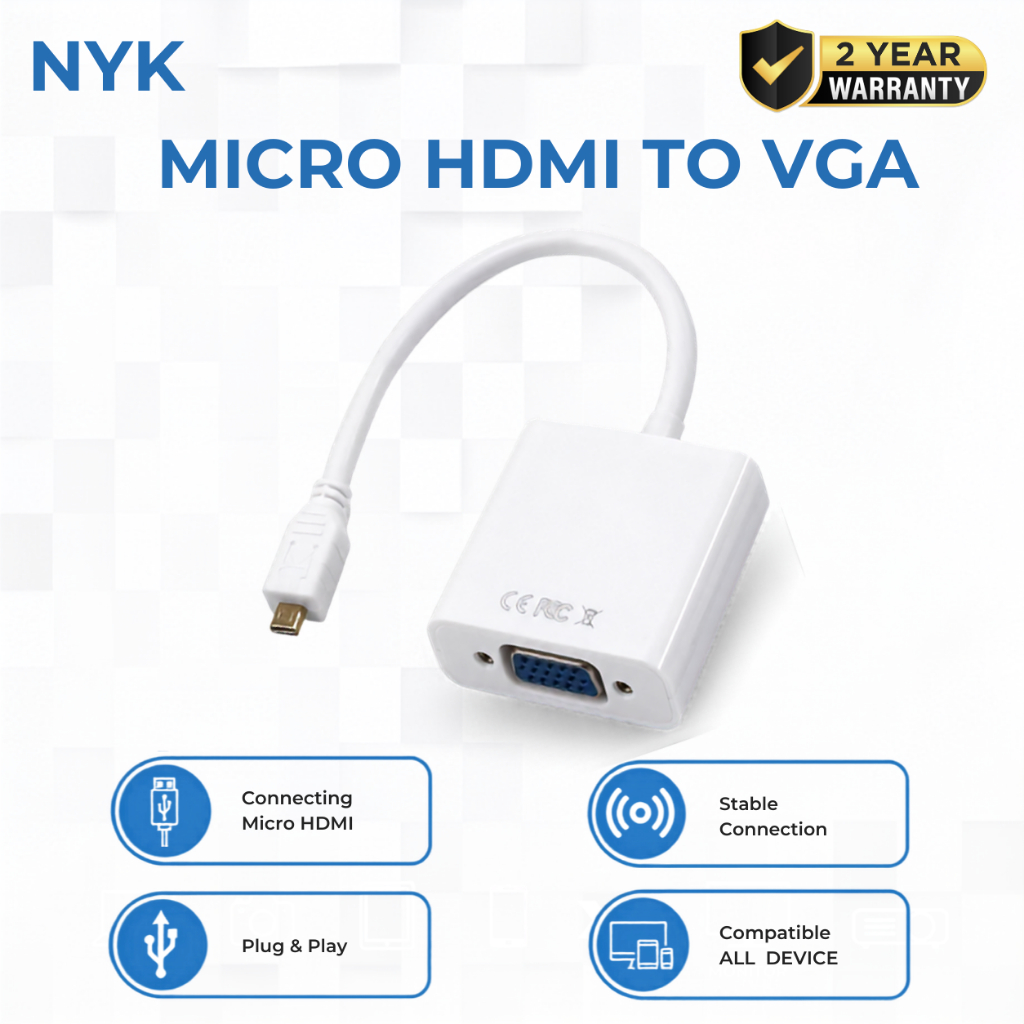 NYK Converter Cable Micro HDMI to VGA COD