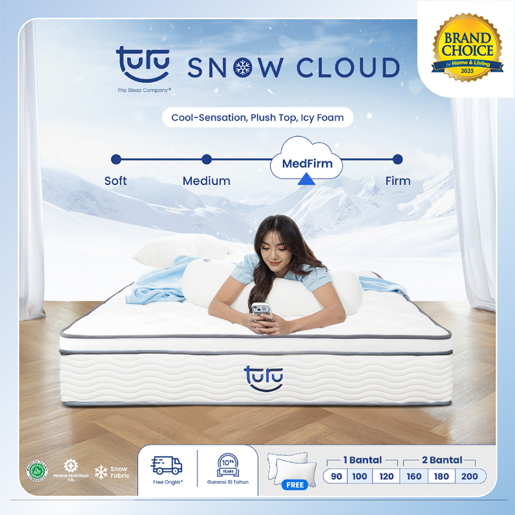 Jual Kasur Dingin Deluxe TURU Snow Cloud Pocket Spring Bed 28cm Icy ...