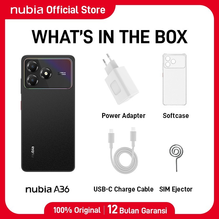 Jual Handphone nubia A36 ROM 64GB RAM 12GB (4+8GB) Smartphone