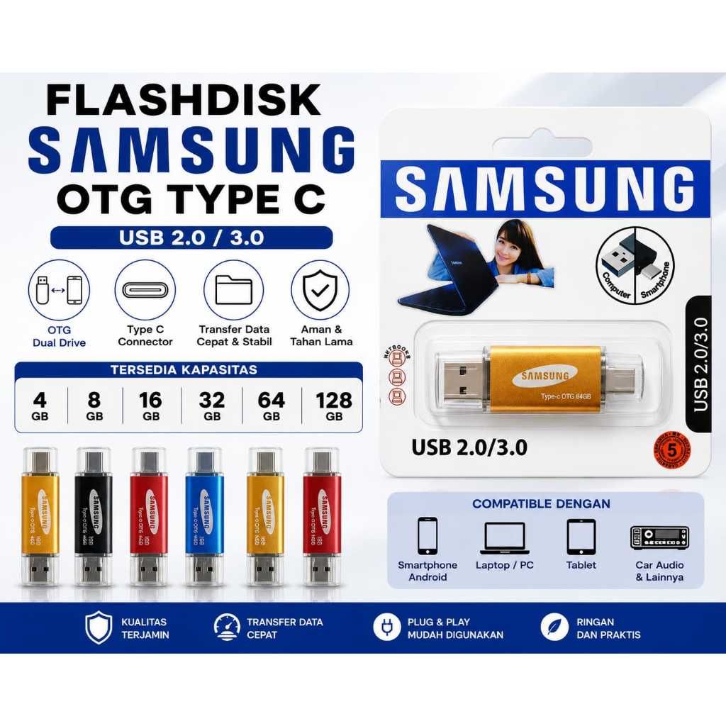 flashdisk  SAMSUNG  OTG TYPE C  2gb / 4gb / 8gb / 16gb / 32gb / 64gb / 128GB