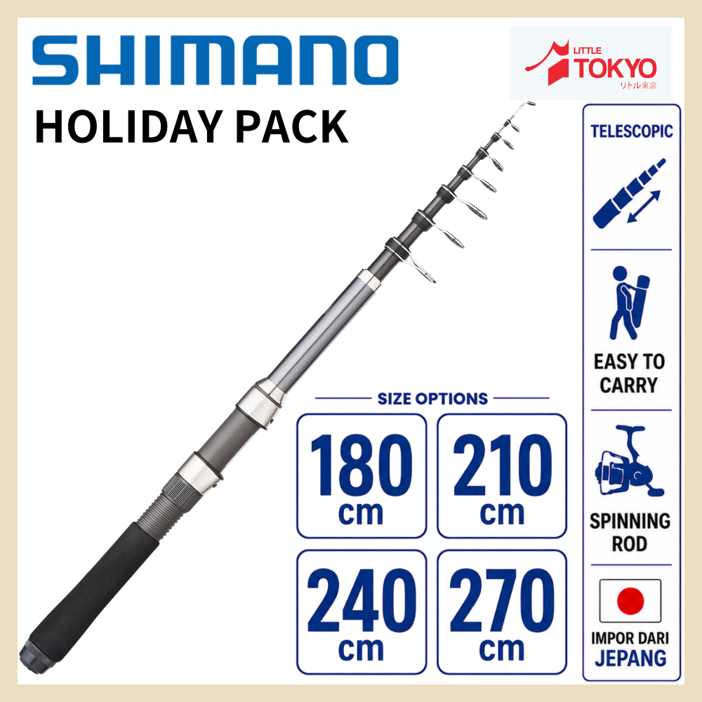 Joran Shimano Holiday Pack 180 210 240 270 Joran Telescopic Spinning ASLI JEPANG