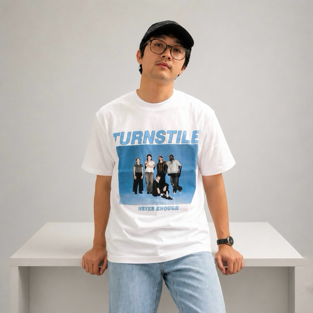 Jual TURNSTILE - NEVER ENOUGH TSHIRT WHITE | KAOS BAND | Shopee