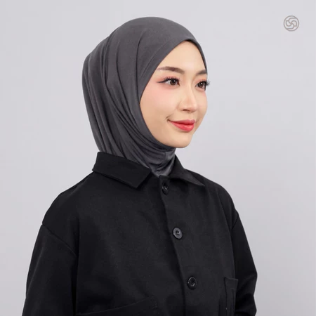 Mini Slip On Hijab warna Graphite