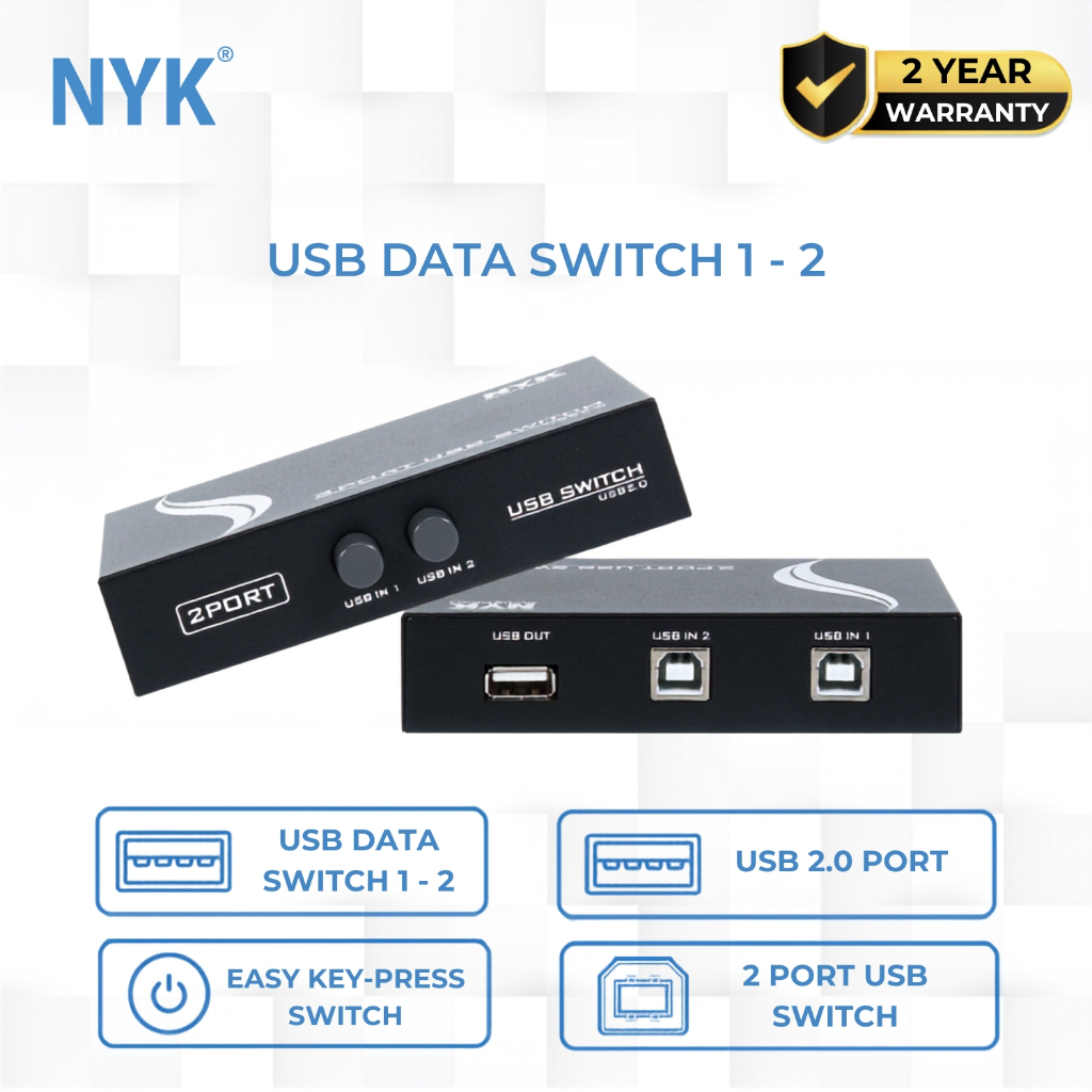 NYK USB HUB V2.0 Data Switch Printer 1-2 port COD HUB bergaransi Docking Station Data transfer Mobile phone macbook android iphone ipad tab MHL