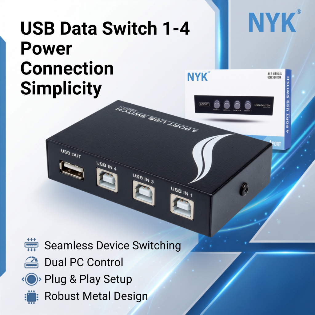 NYK USB HUB V2.0 Data Switch Printer 1-4 port COD HUB bergaransi Docking Station Data transfer Mobile phone macbook android iphone ipad tab MHL (4)