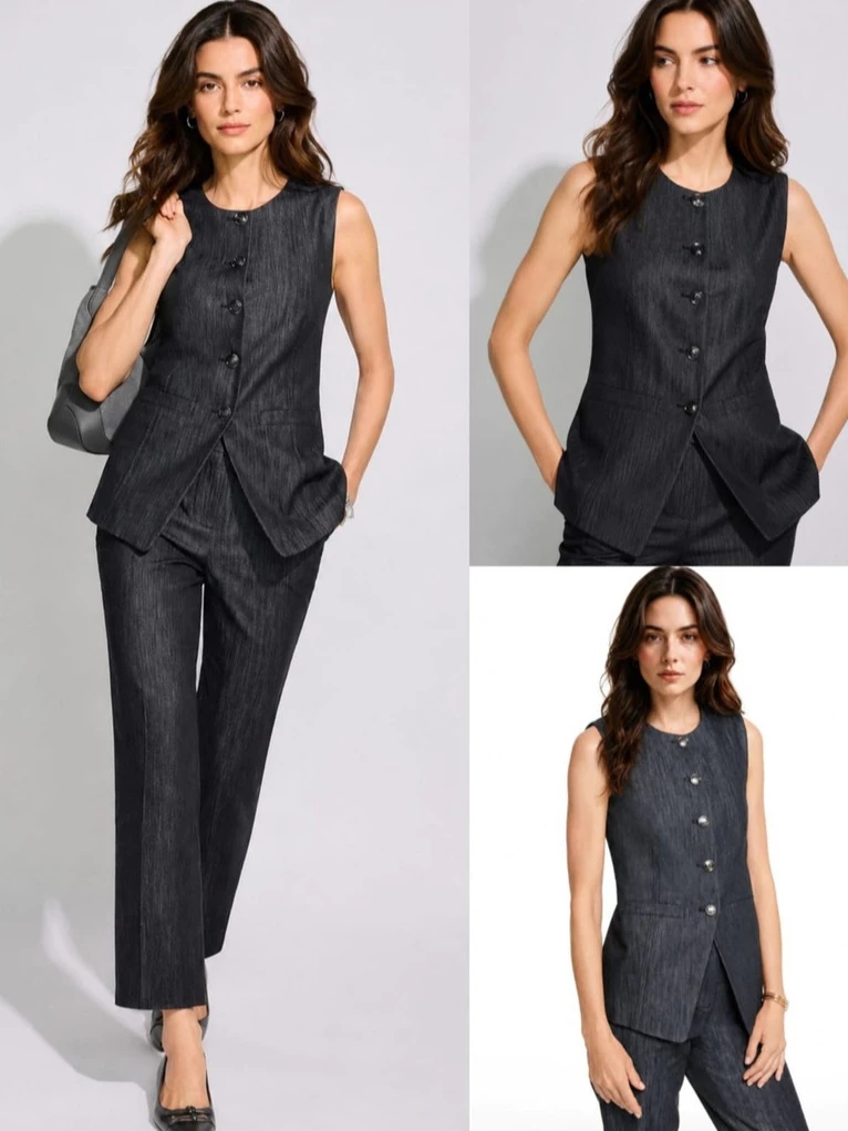 Rompi Wanita TLB Women's Refined Denim Vest - 3005