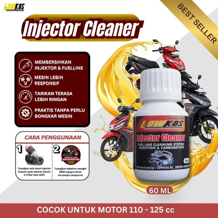 LOWKOS Injector Cleaner Motor 60ml Original Cairan Pembersih Injektor Motor dibawah 150cc