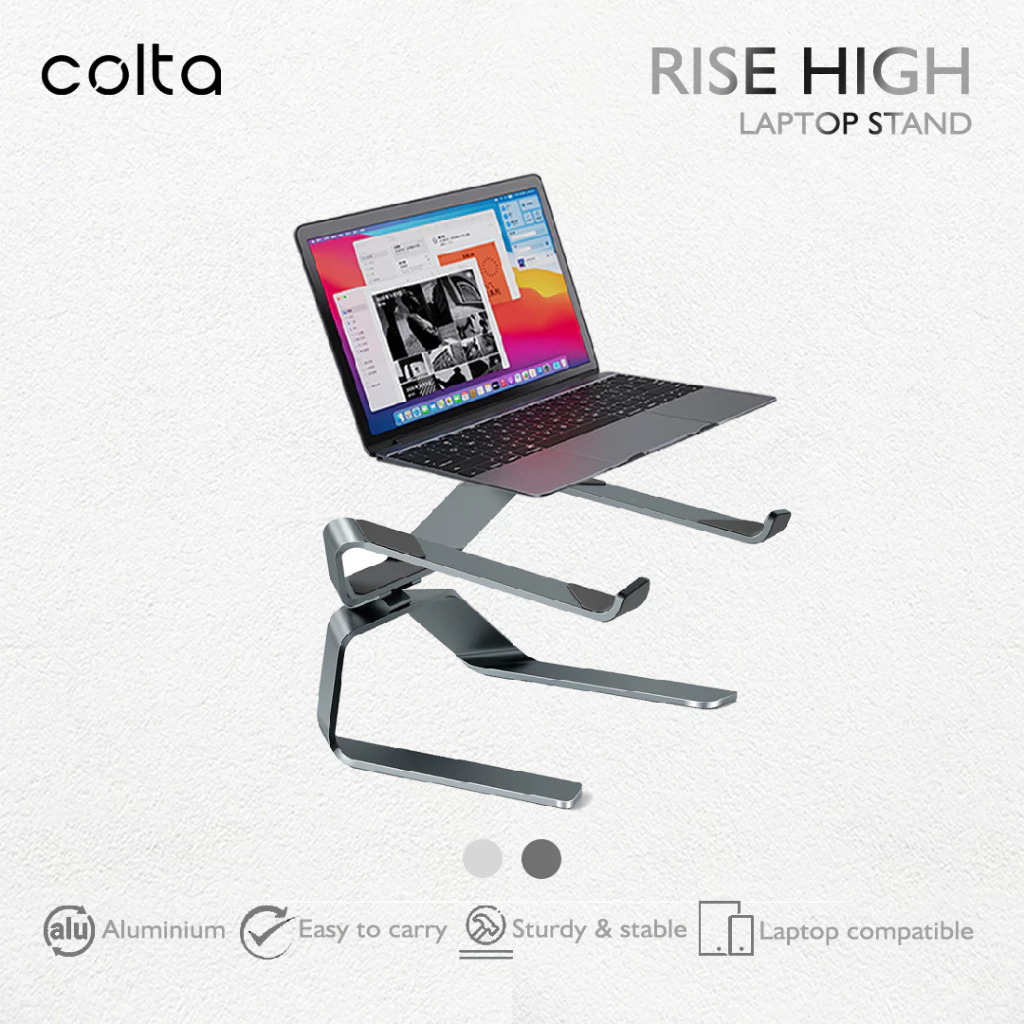 Colta Aluminium Laptop Rise High Stand Holder Bracket Premium Dudukan - foto 1