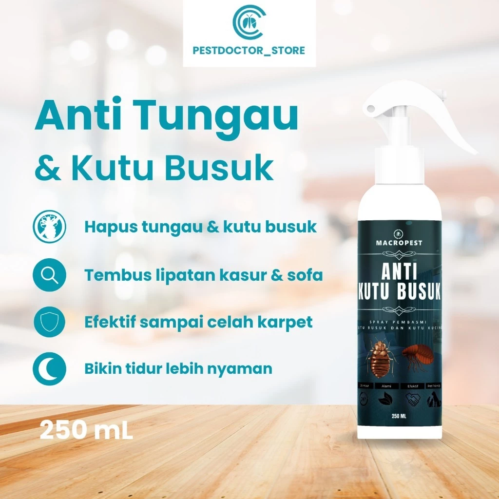 Macropest Spray Anti Kutu Kasur & Tungau 250ml - Cairan Anti Kutu Busuk Tahan 6 Bulan