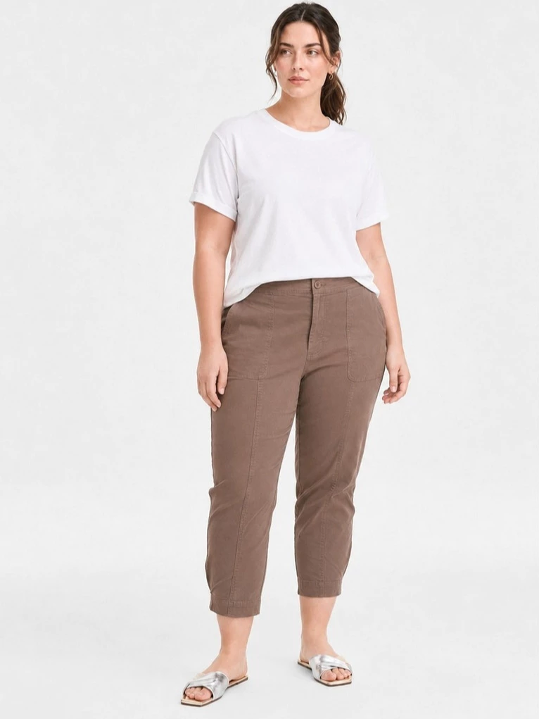 [Ready Big Size] Celana Panjang Wanita ONT Women's Trendy Plus Size Tapered Ankle Pants - 3047
