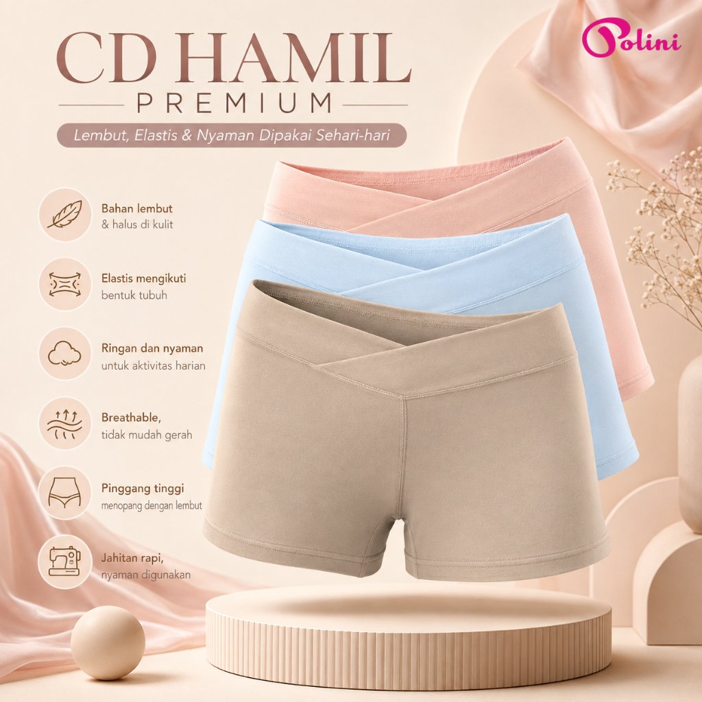 POLINI CD Celana Pendek Short Pants Ibu Hamil Highwaist Premium 12332