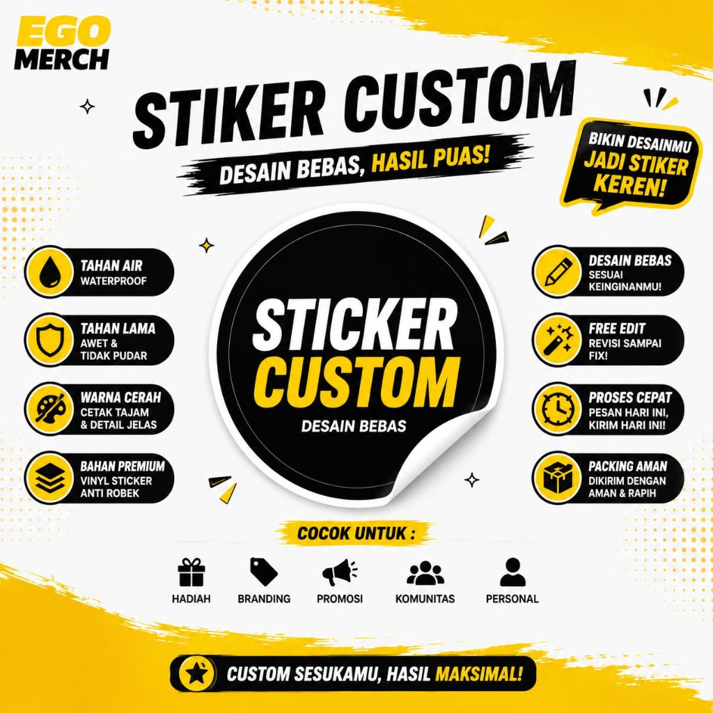 Jual Sticker Custom Vinyl Glossy | Shopee Indonesia