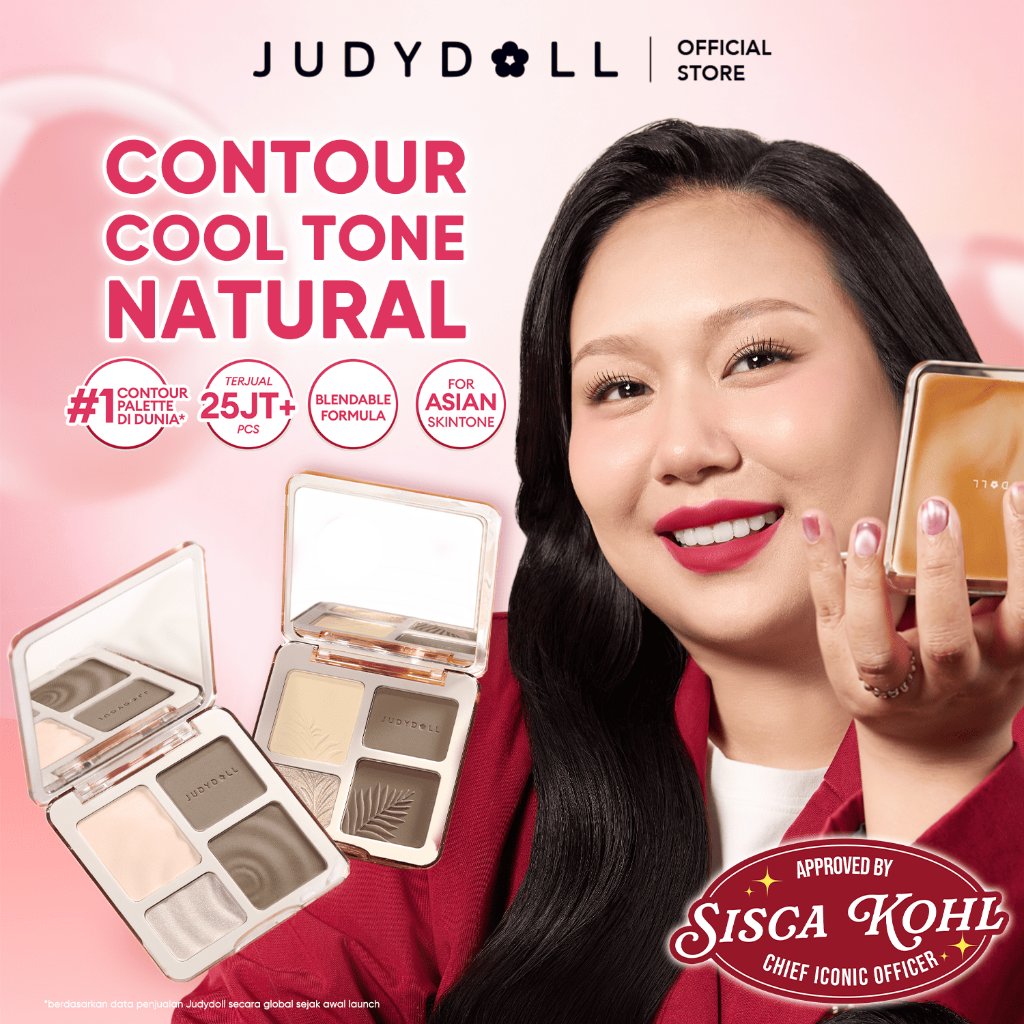 (BEST SELLER) Judydoll Highlight & Contour Palette (Multifungsi Makeup Palette Untuk Hasil Natural 3D)