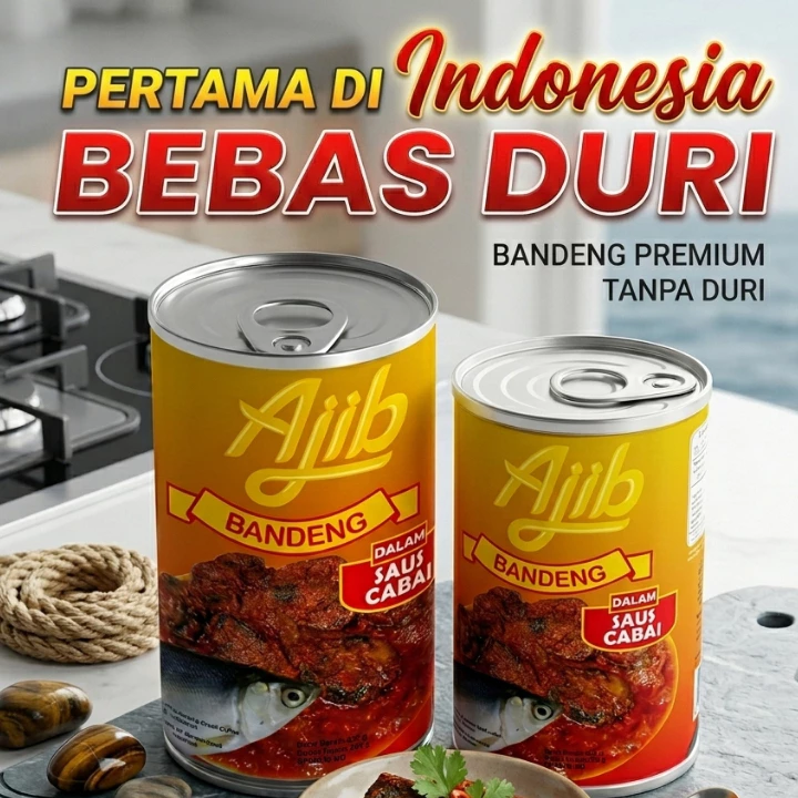 Ajib Bandeng Sambal Balado 425gr dalam kemasan kaleng siap santapFocus Keyphrase: Ajib Bandeng Sambal Balado
