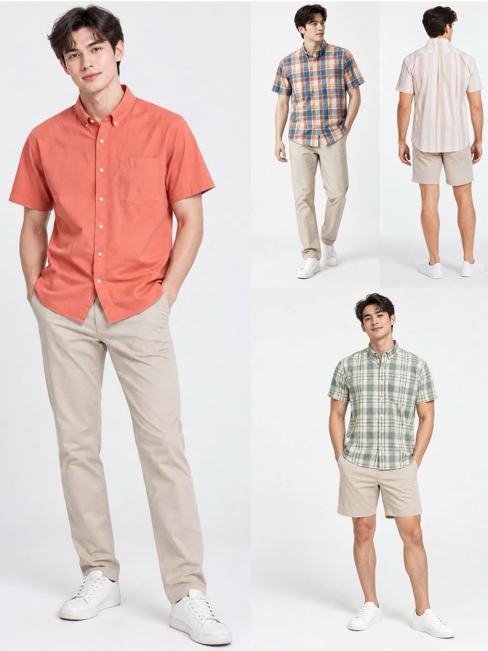 Kemeja Lengan Pendek Pria LLB Men's Signature Stretch Poplin Slim Fit Sleeve Short - 3224