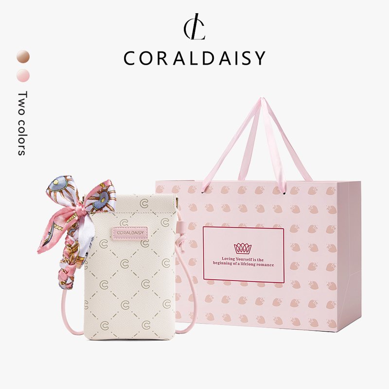 CORALDAISY Tas Wanita 2026 Terbaru Lucu hp Tas Selempang Tali Panjang Sling Bag Tempat Koin Card