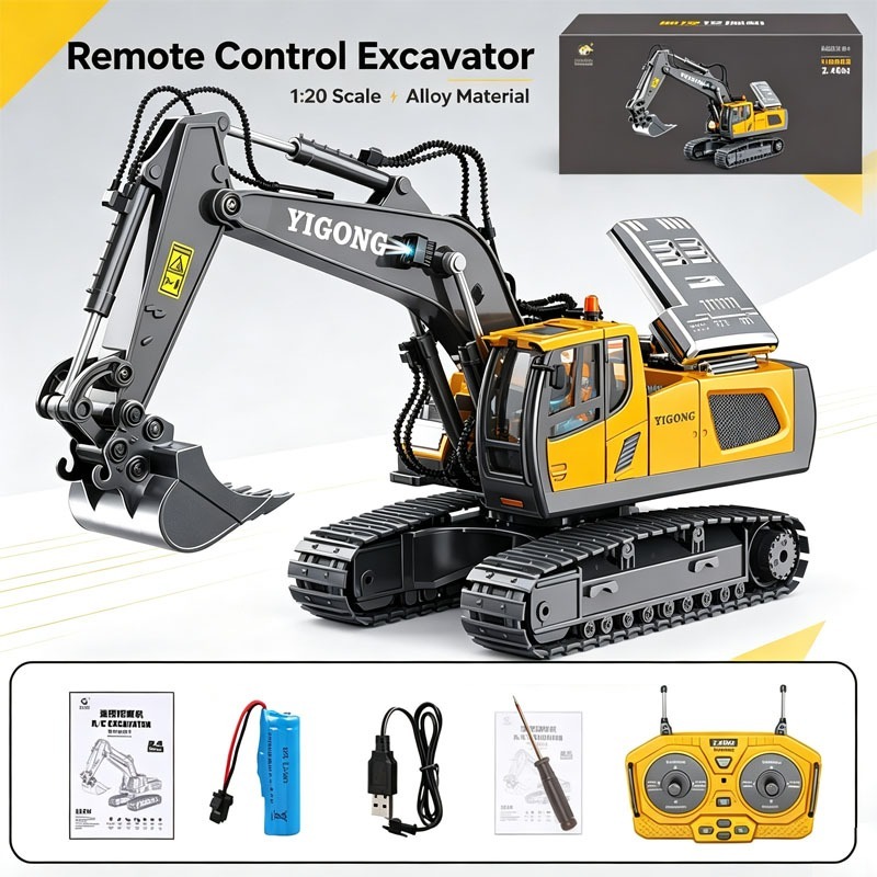 Jual YIGONG Excavator Remote Control 11CH 2.4GHz RC Ekskavator Mainan ...