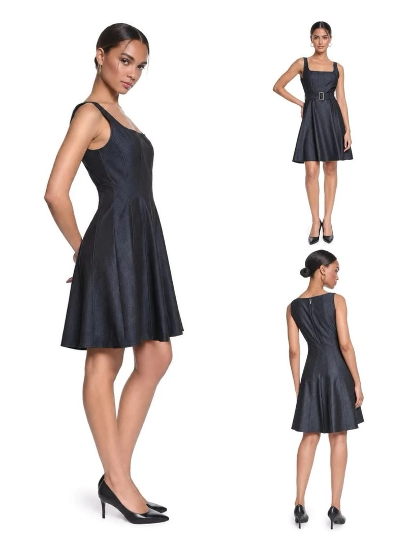 Dress Mini Wanita KL Women's Square Neck Dress - 3295