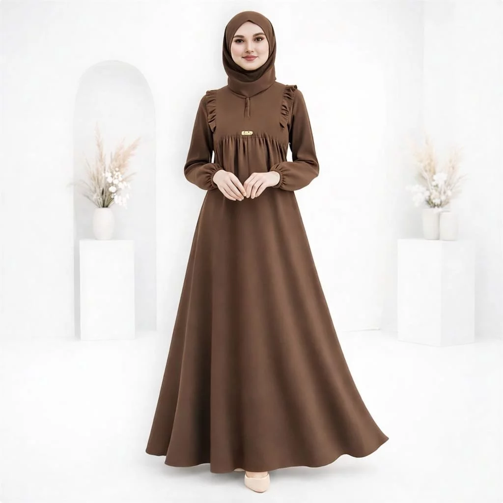 Gamis Wanita Crinkle Airflow Premium Terbaru Bahan Adem Nyaman