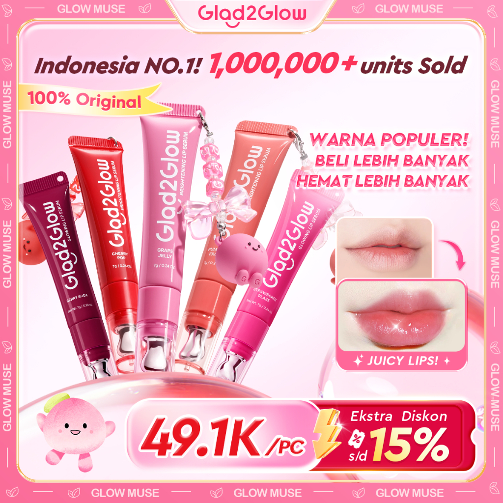 Glad2Glow Brightening Lip Serum 3in1 Moisturizing