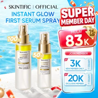 SKINTIFlC - 3IN1 Instant Glowing Serum Spray 100ml | Radiance Booster Essence wajah Toner Centella Kulit Lebih Halus Lembab Dalam Multifungsi Skincare Pendukung Make Up  Setting spray serum glow bomb pemutih wajah| facial skintific official store