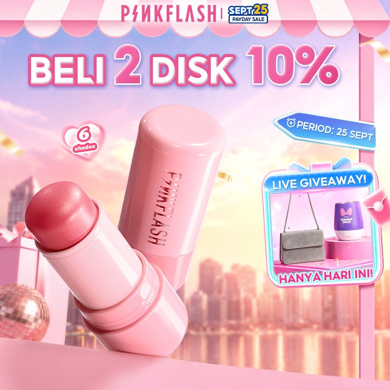 PINKFLASH Multi-Use Watery Blush Stick Healthy and Rosy Cream Blushon Cream 6 Shades F16