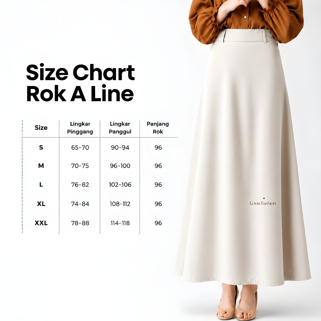Rok A Line Panjang Wanita | Korean Style Simpel Stylish untuk Kerja dan Kuliah foto 5