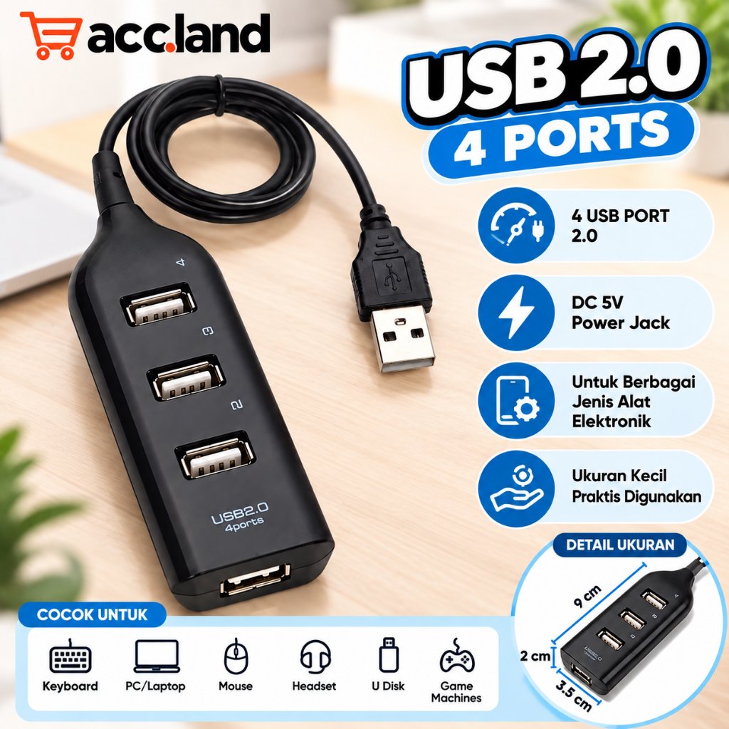 VOXY U01 USB 2.0 / USB HUB 2.0 4 PORT 4in1 TERMURAH !!!