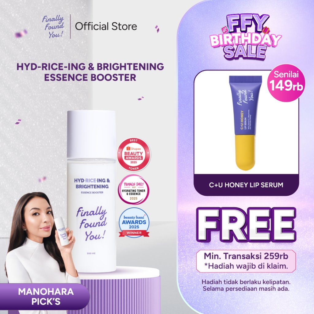 Finally Found You! HYDRICEING & BRIGHTENING Essence Booster 100mL - Serum Infused Brightening & Hydrating Rice Toner Wajah Untuk Semua Jenis Kulit