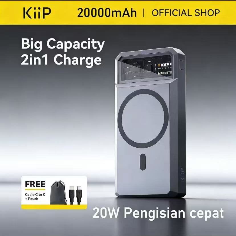 KIIP 20000mAh WIRELESS POWER BANK EW55 MAGSAFE 20W FAST CHARGING TC PD