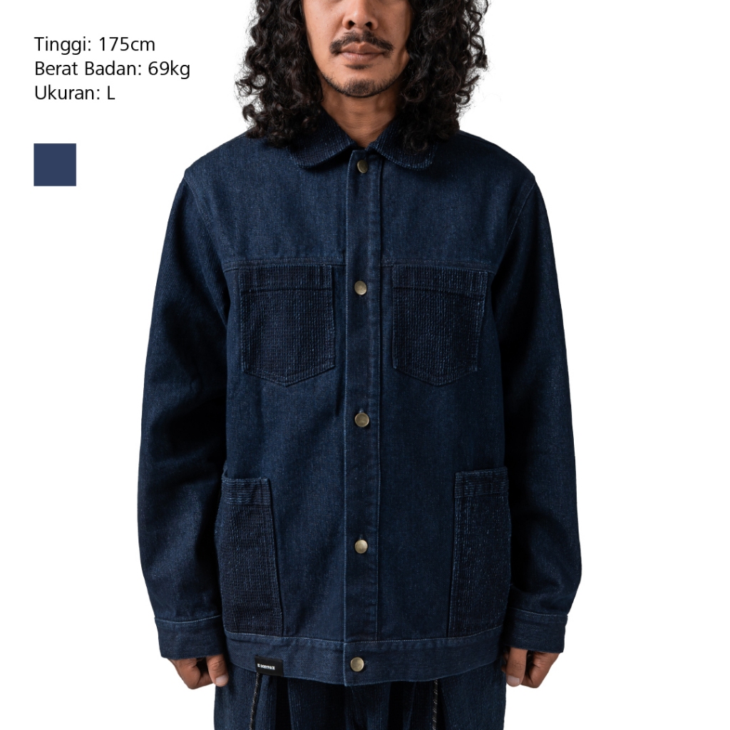 Jual Bodypack Klutter Shirt Jacket Outer Denim Casual Stylish - Navy ...
